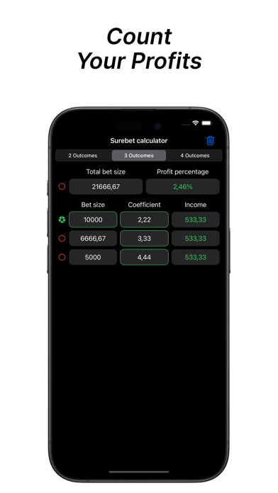 Surebet Profit Calculator screenshot 2