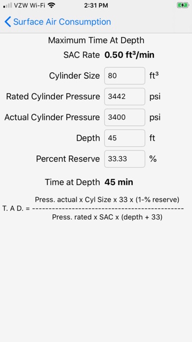 Surface Air Consumption screenshot 1