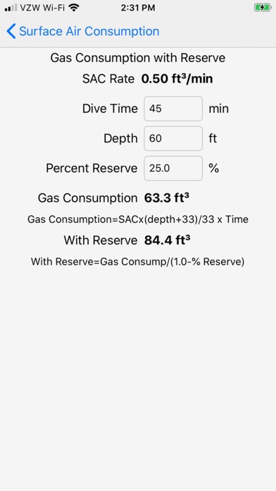 Surface Air Consumption screenshot 3