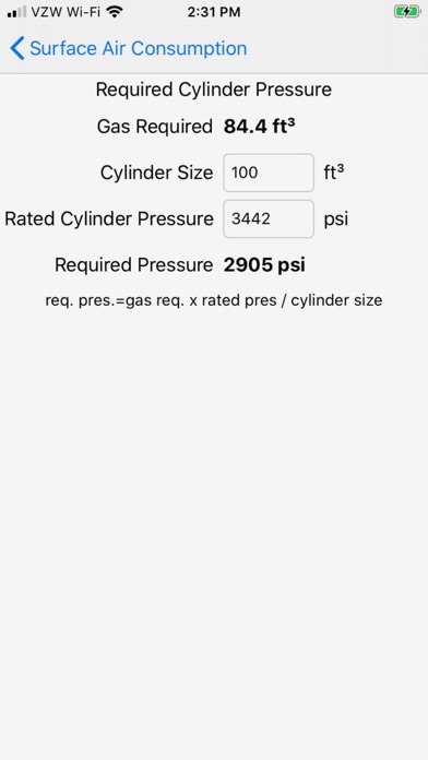Surface Air Consumption screenshot 2