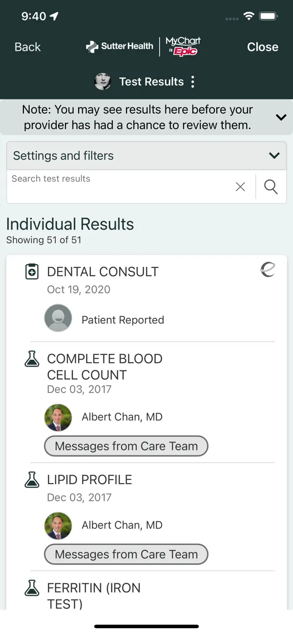 Sutter Health My Health Online screenshot 3