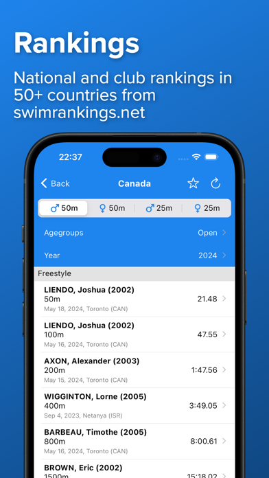 Swim Results - SplashMe screenshot 1