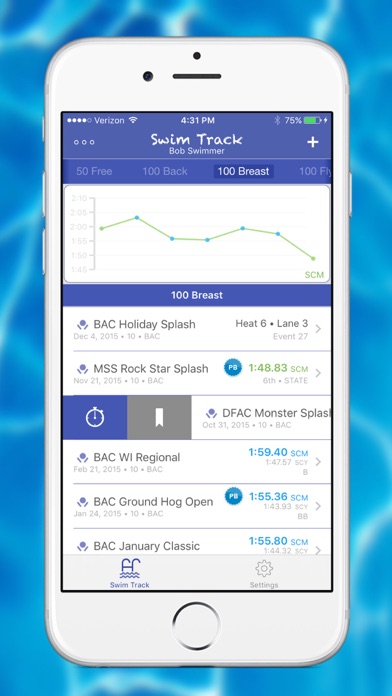 Swim Track - Meet Time screenshot 1