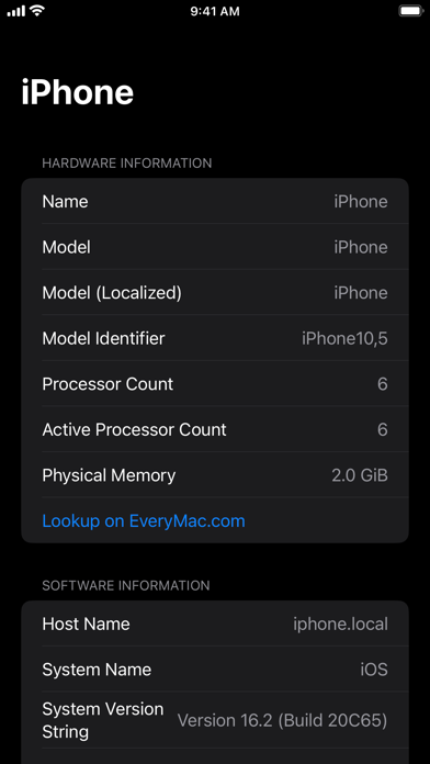 System Specs screenshot 1