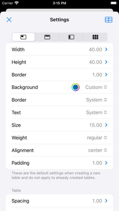 Table Maker, Spreadsheet Notes screenshot 2