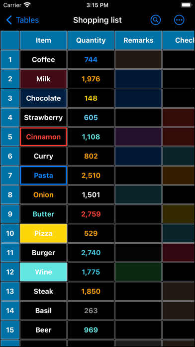 Table Maker, Spreadsheet Notes screenshot 1