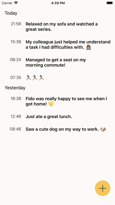 Tack – Gratitude journal screenshot 1