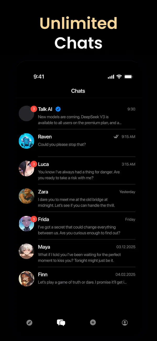 TalkZ: AI Chat with Character screenshot 1