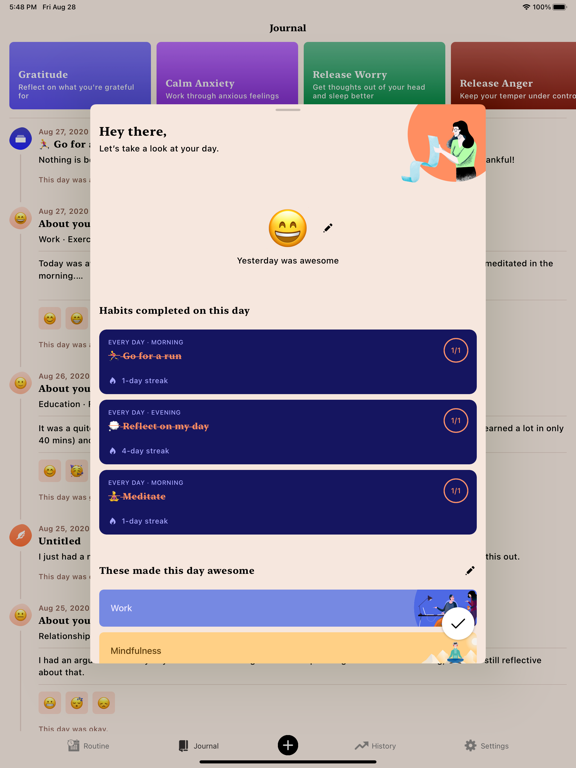 Tangerine: Self-care & Goals screenshot 2