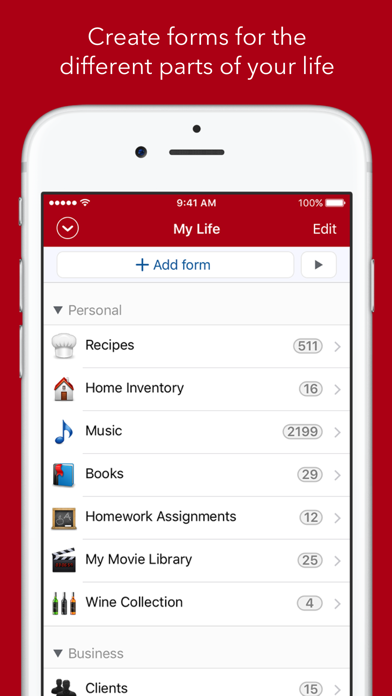 Tap Forms Organizer 5 Database screenshot 5