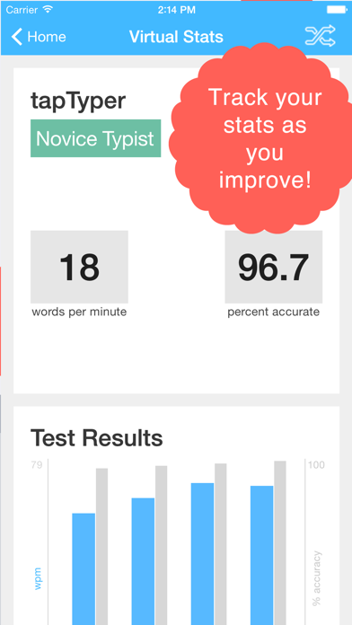 TapTyping - typing trainer suite screenshot 2
