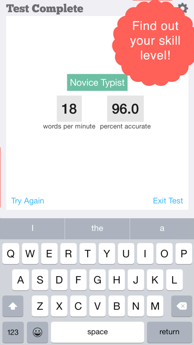 TapTyping - typing trainer screenshot 1