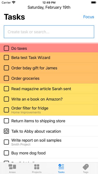 Task Wizard screenshot 2