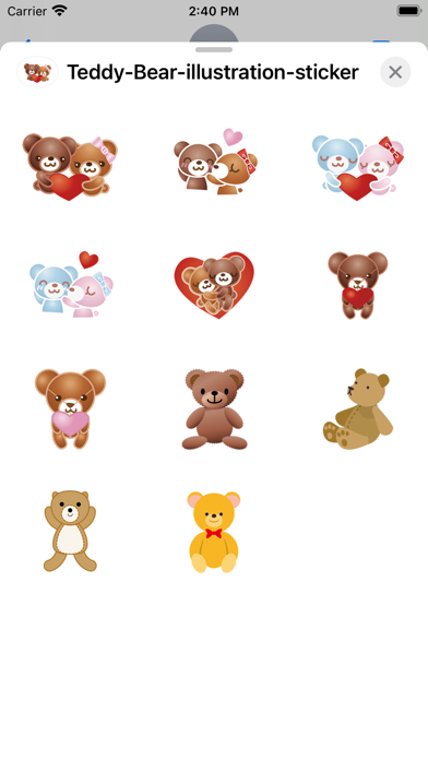 Teddybear illustration sticker screenshot 2