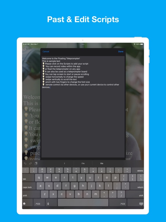 Teleprompter: Floating Notes screenshot 1