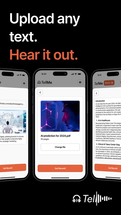 Tell Me - Turn texts to audio screenshot 1