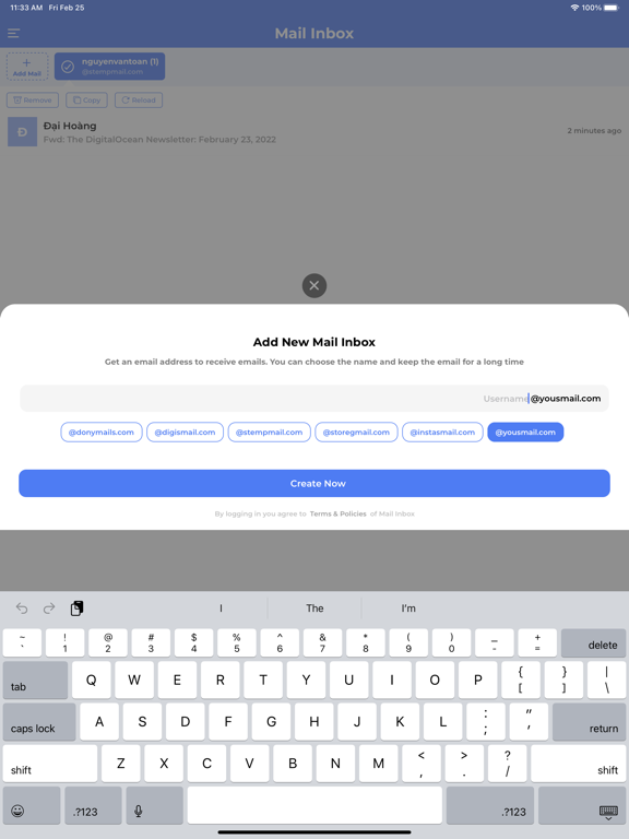 Temp Mail - Temporary Mail Box screenshot 1