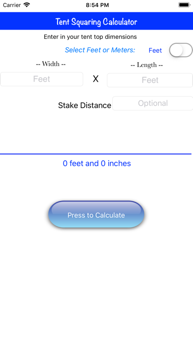 Tent Squaring Calculator screenshot 2