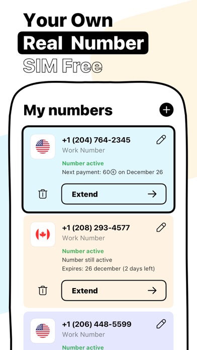 Text ON: Call Now Second Phone screenshot 2