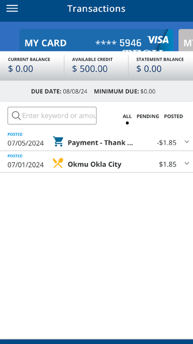 TFCU Credit Card Manager screenshot 2