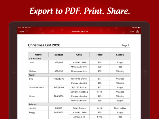 The Christmas Gift List Pro screenshot 2