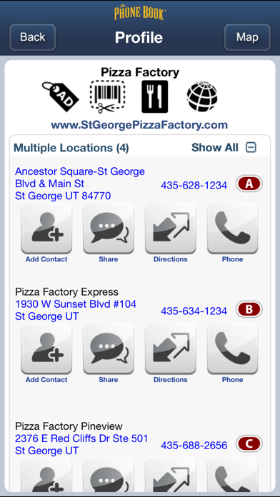 thePhoneBook Yellow Pages screenshot 1