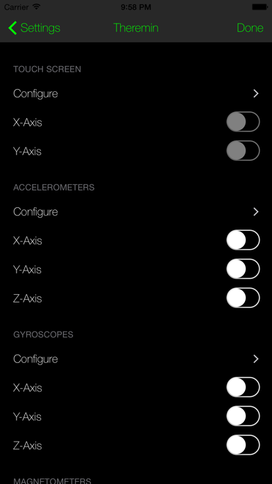 Theremin (Motion Sensors and Touch Screen) screenshot 5