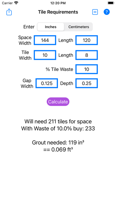 Tile & Grout Calculator screenshot 2