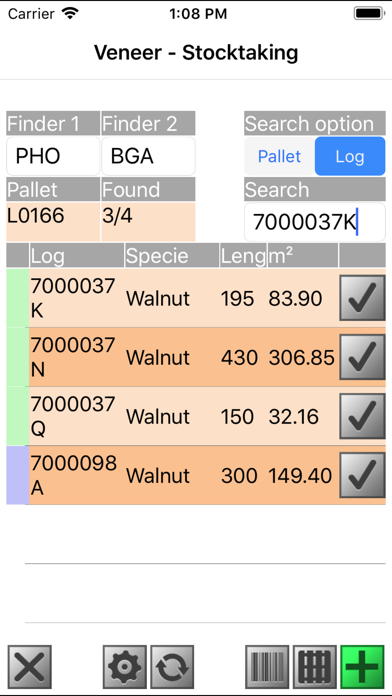TIMBERplus Veneer Stocktake screenshot 1