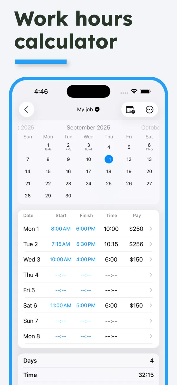 Time Calculator - Work Hours screenshot 5