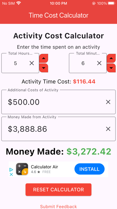 Time Cost Calculator screenshot 2