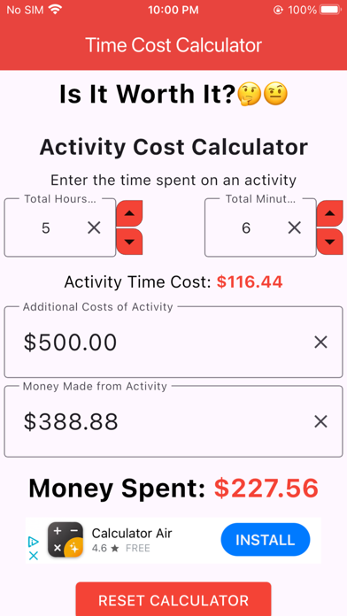 Time Cost Calculator screenshot 5