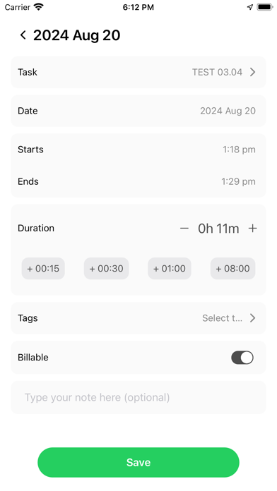 TimeCamp Time Tracker screenshot 3
