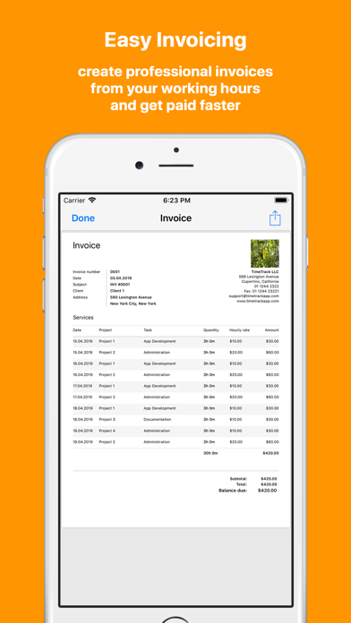 TimeTrack for Freelancers screenshot 4