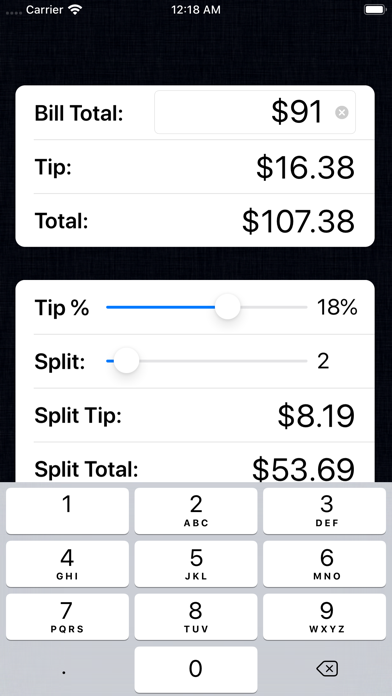 Tip Calculator % Gold screenshot 2
