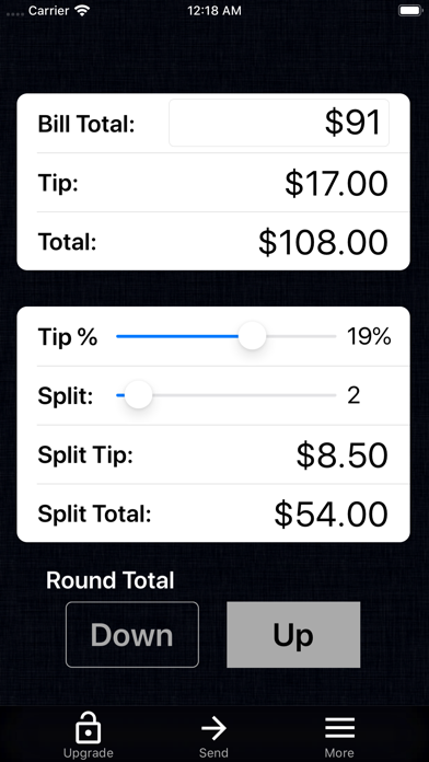 Tip Calculator % Gold screenshot 1
