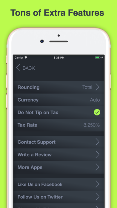 Tip Calculator % Tap Tip screenshot 2