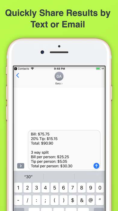 Tip Calculator % Tap Tip screenshot 3