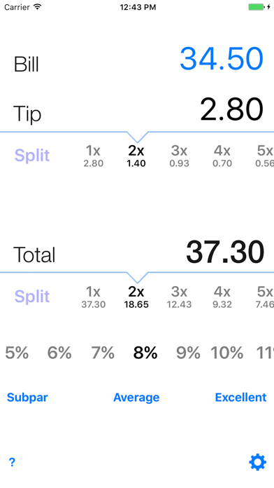 Tip calculator 'Tipping made easy' screenshot 2