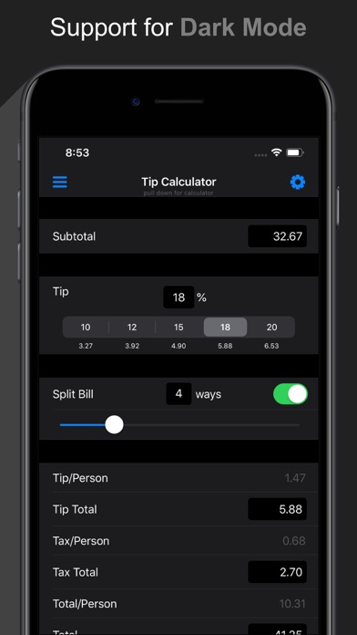 Tip Calculator +++ screenshot 4