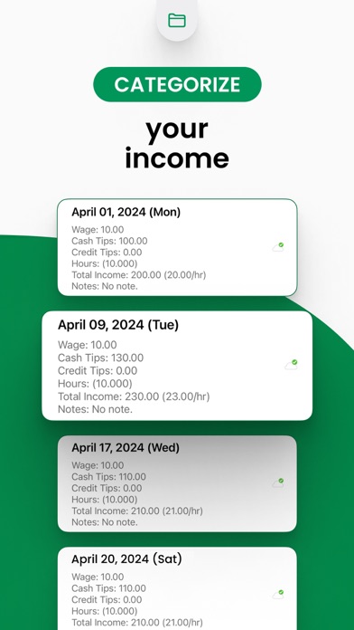 TipTracker - track your income screenshot 1