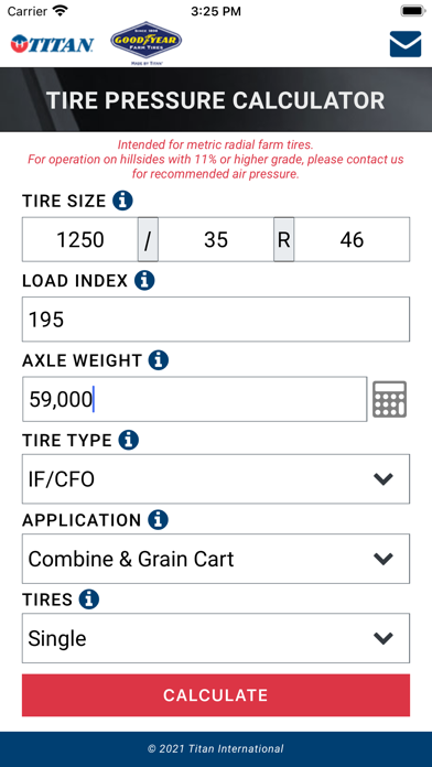 Tire Pressure Calculator screenshot 2