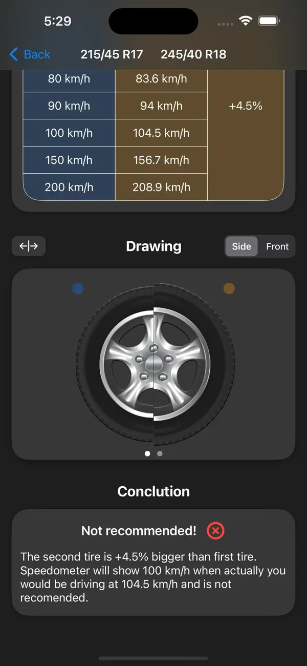 Tire Sizes screenshot 2