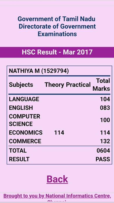 TN HSE Result screenshot 1