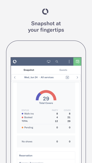 Tock Dashboard screenshot 1