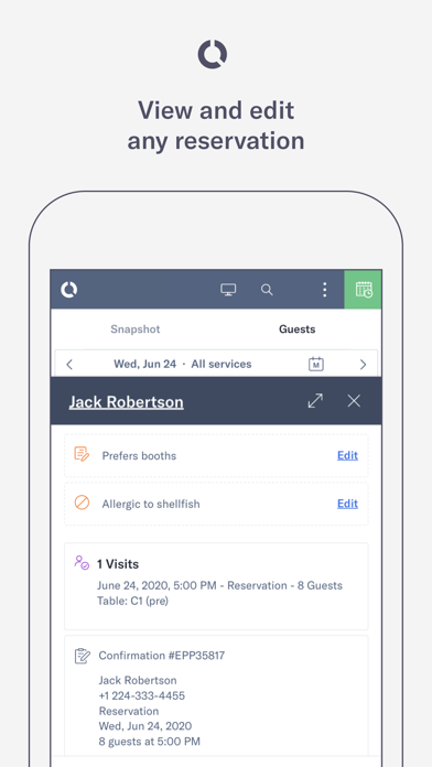 Tock Dashboard screenshot 2