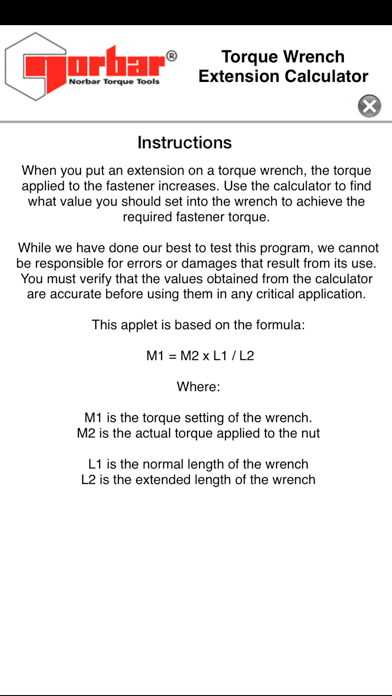 Torque Wrench Extension Calc. screenshot 1