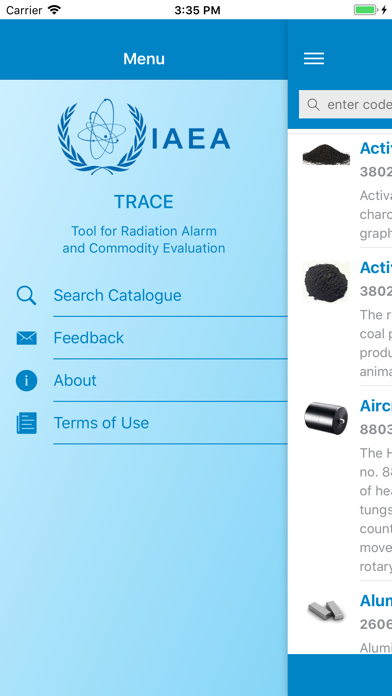 TRACE - IAEA screenshot 2
