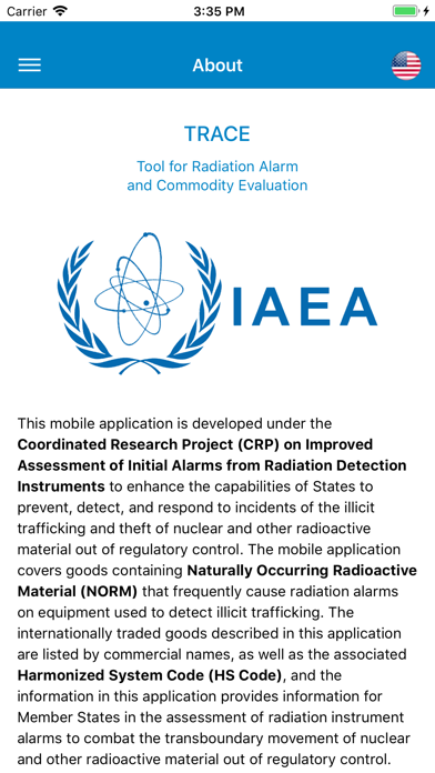 TRACE - IAEA screenshot 1