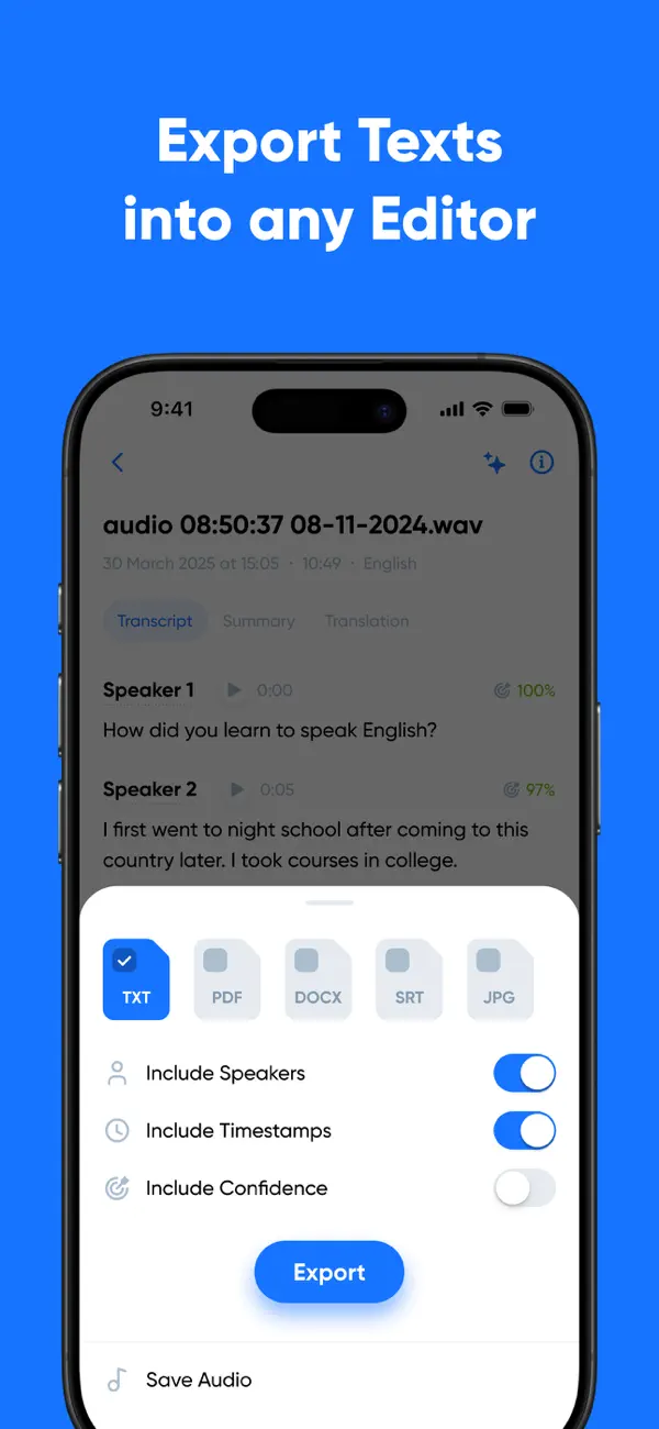Transcribe - Speech to Text screenshot 1